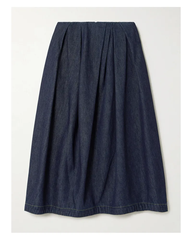 Dries van Noten Midi-jeansrock Mit Raffungen - Blau Blau