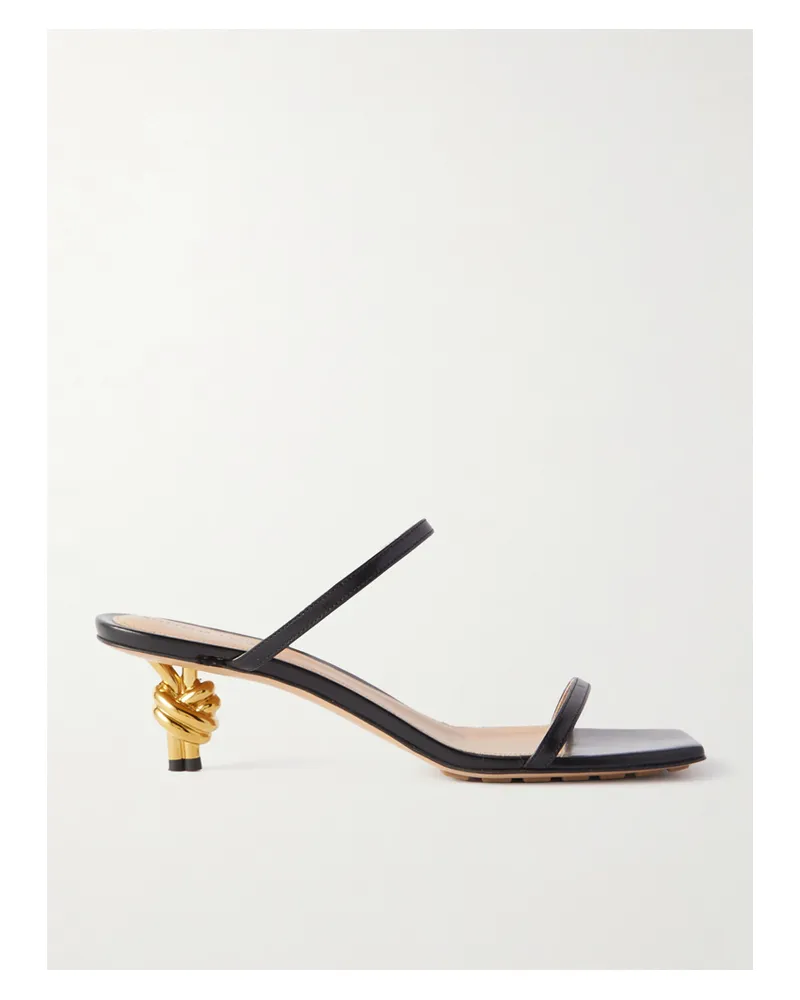 Bottega Veneta Knot Leather Sandals - Black Black