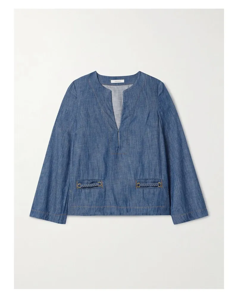 Zimmermann Wylie Tunika Aus Denim Mit Flechtdetails - Blau Blau