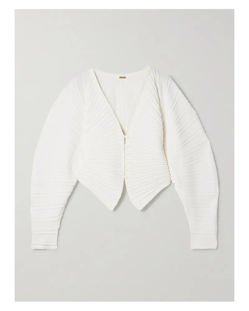 Cult Gaia Blair Cardigan Aus Rippstrick - Wollweiß Wollweiß