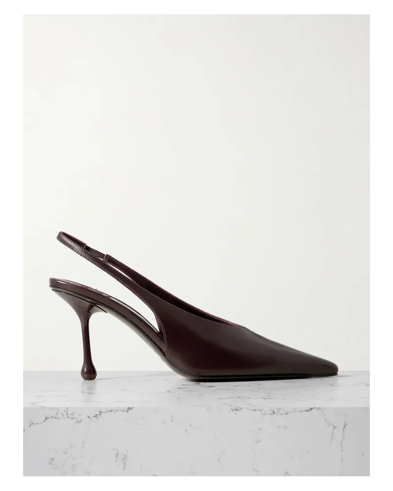 Jimmy Choo Isa 80 Leather Pumps - Burgundy Burgundy
