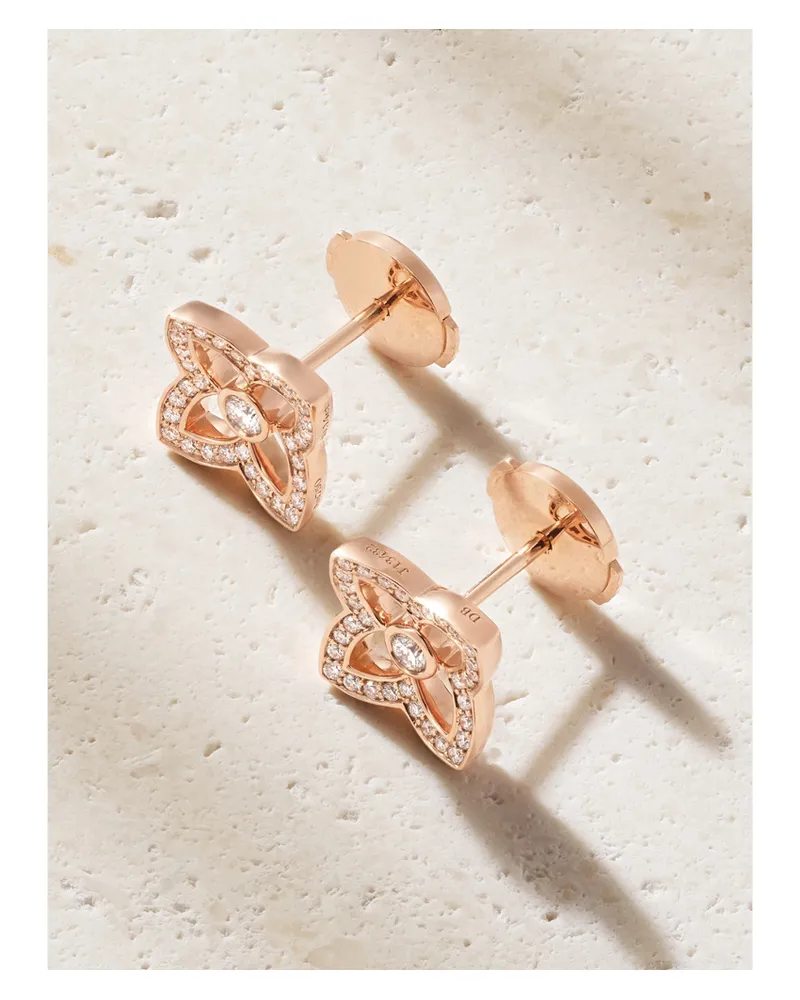De Beers Enchanted Lotus Bloom 18-karat Rose Gold Diamond Earrings Rose