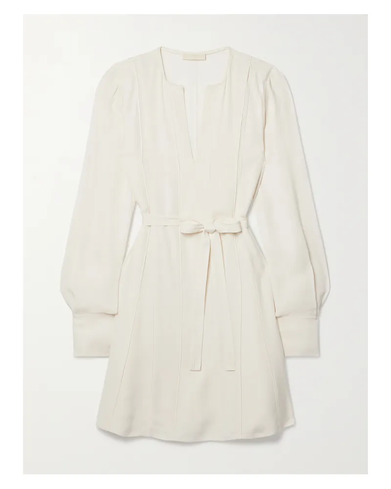 Ulla Johnson Daisy Minikleid Aus Crêpe Mit Bindegürtel - Weiß Weiß