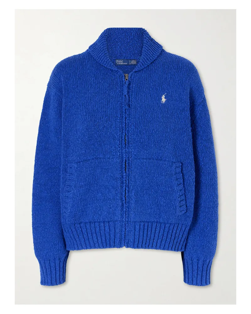 Ralph Lauren Knitted Cotton Zip-up Cardigan - Blue Blue
