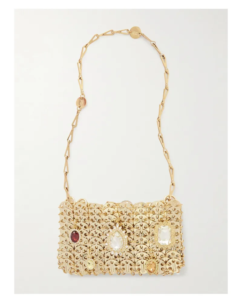 Paco Rabanne Crystal-embellished Chainmail Shoulder Bag - Gold Gold