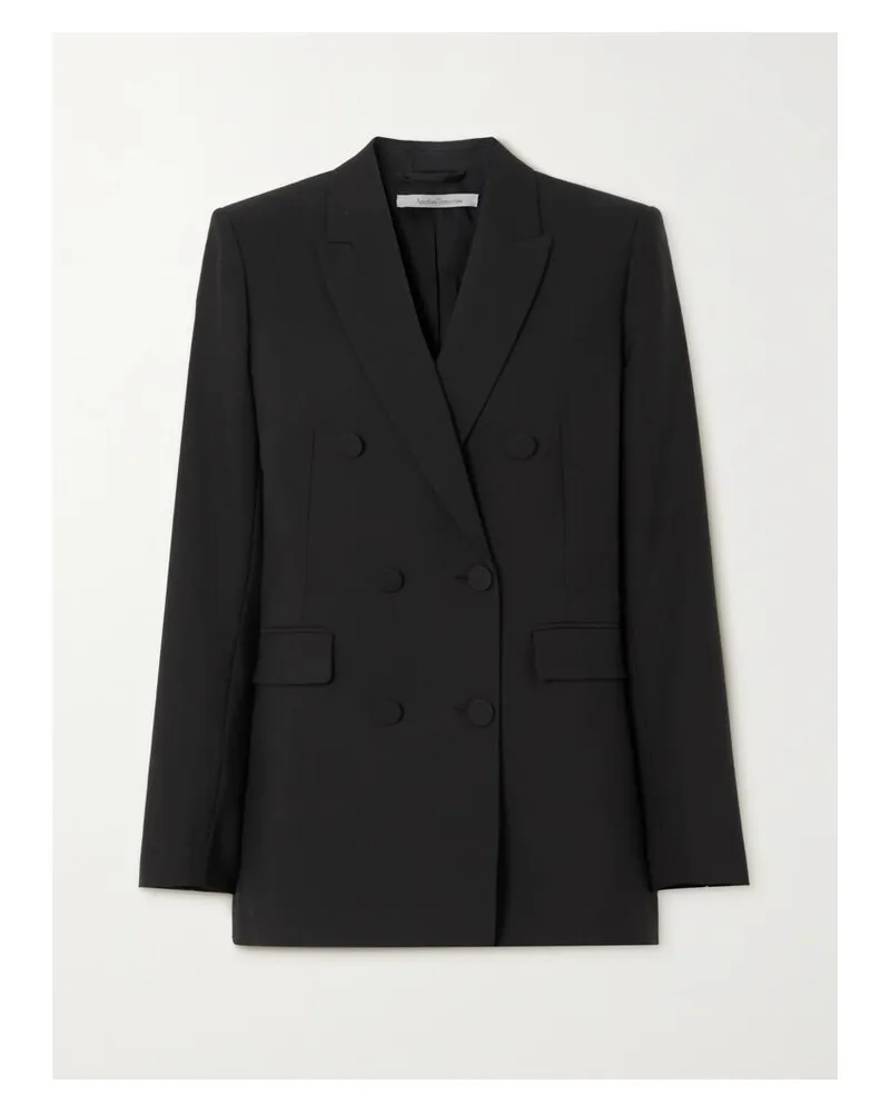 Another Tomorrow Net Sustain Doppelreihige Jacke Aus Merinowolle - Schwarz Schwarz