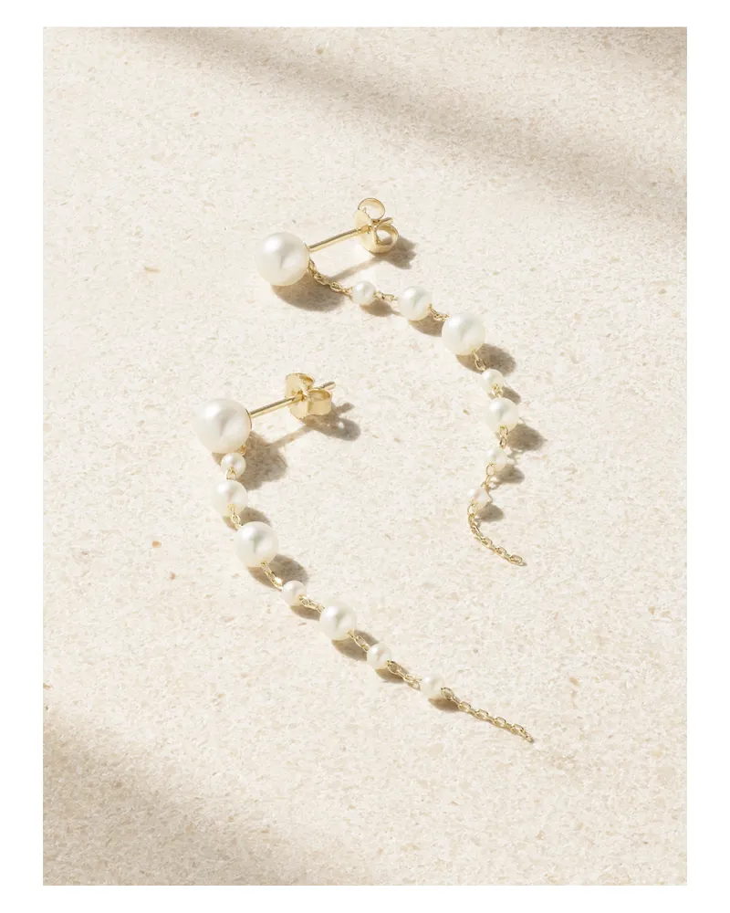 MIZUKI 14-karat Gold Pearl Earrings - White White