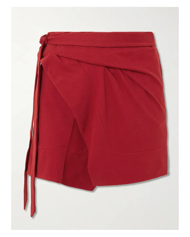 Isabel Marant Berenice Asymmetrischer Mini-wickelrock Aus Baumwoll-jersey Mit Raffungen - Rot Rot