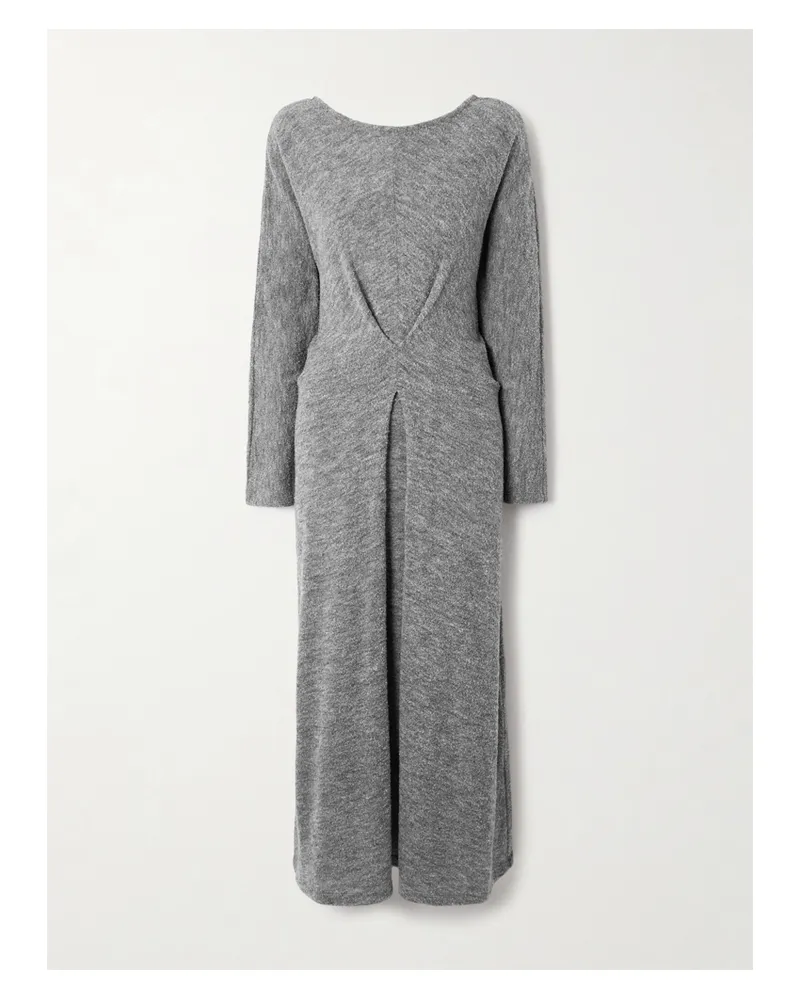 Proenza Schouler Sai Pleated Bouclé Midi Dress - Gray Gray