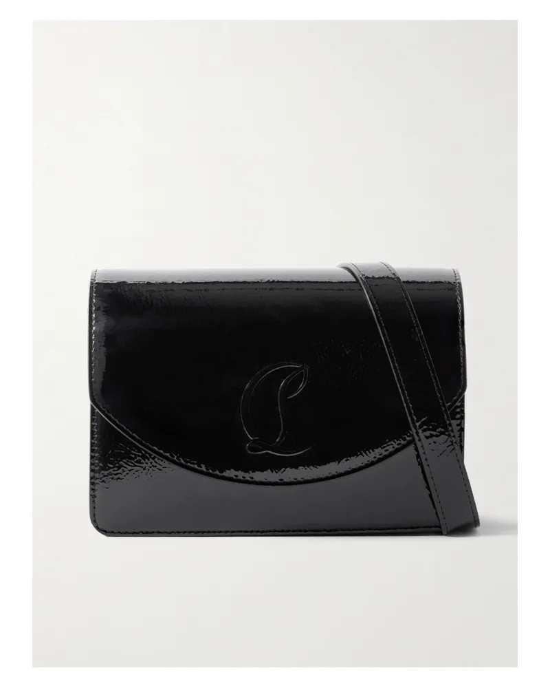 Christian Louboutin Loubi54 Patent-leather Shoulder Bag - Black Black