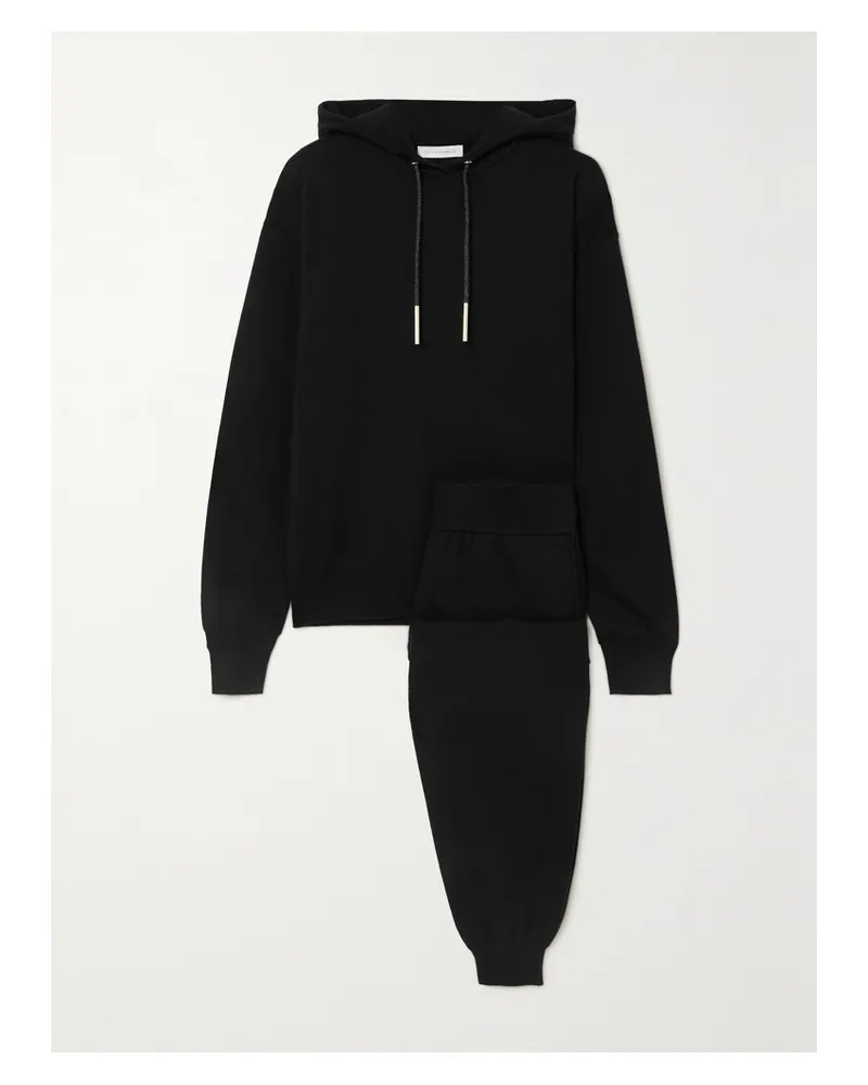 Olivia von Halle Gia Berlin Silk And Cashmere-blend Hoodie And Track Pants Set - Black Black