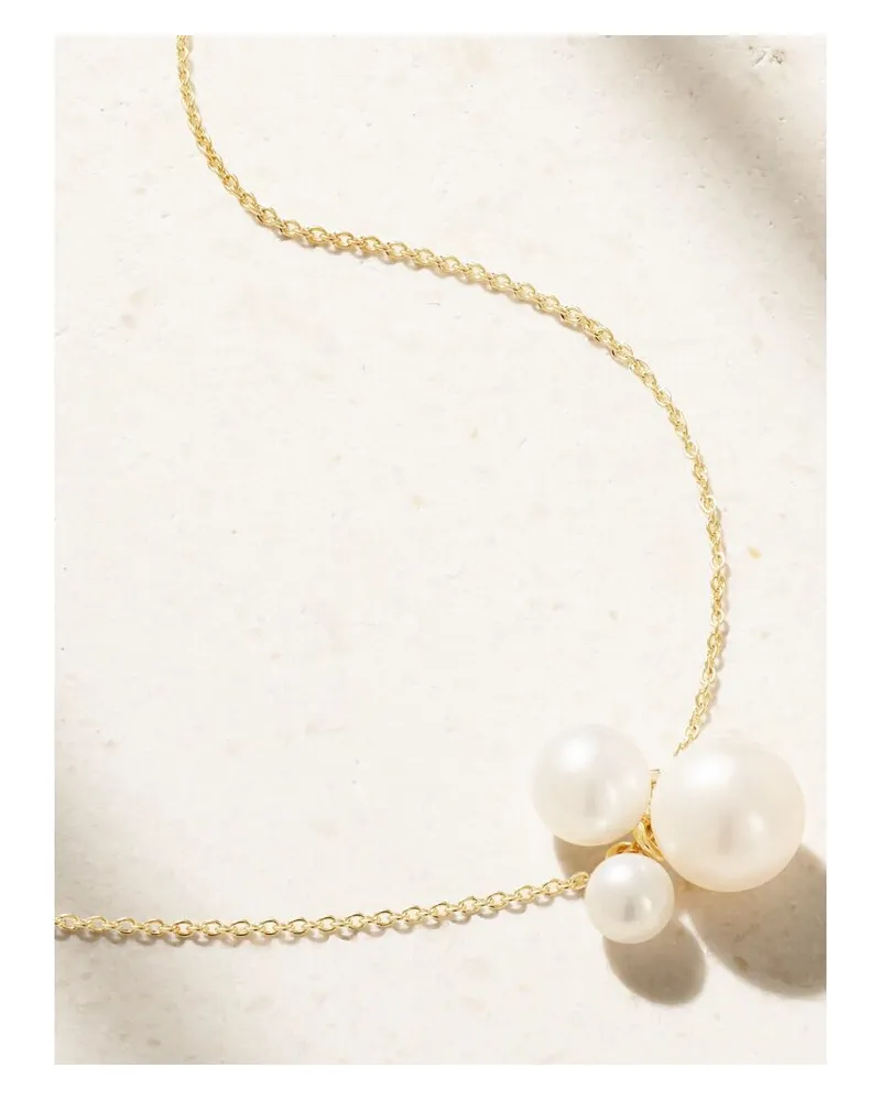 Sophie Bille Brahe Stella Kette Aus 14 Karat Recyceltem Gold Mit Perlen Gold