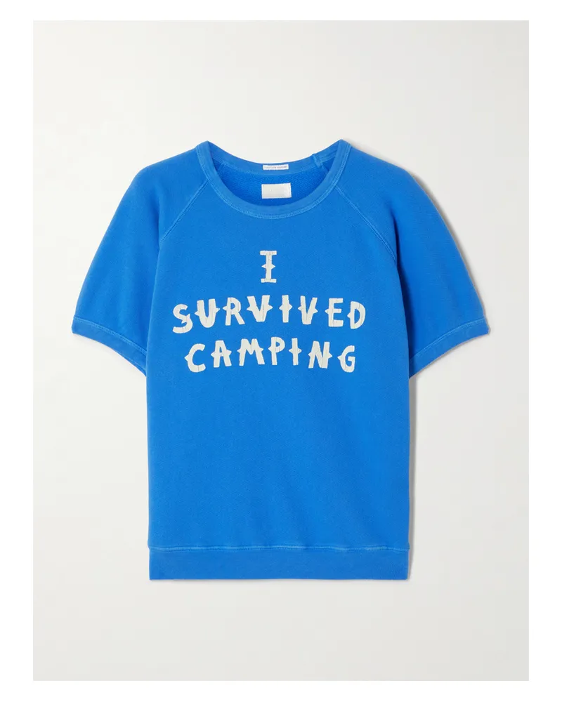 Mother Concert Printed Cotton-jersey T-shirt - Blue Blue