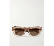Sonnenbrille Mit Eckigem Rahmen Aus Azetat - Neutral