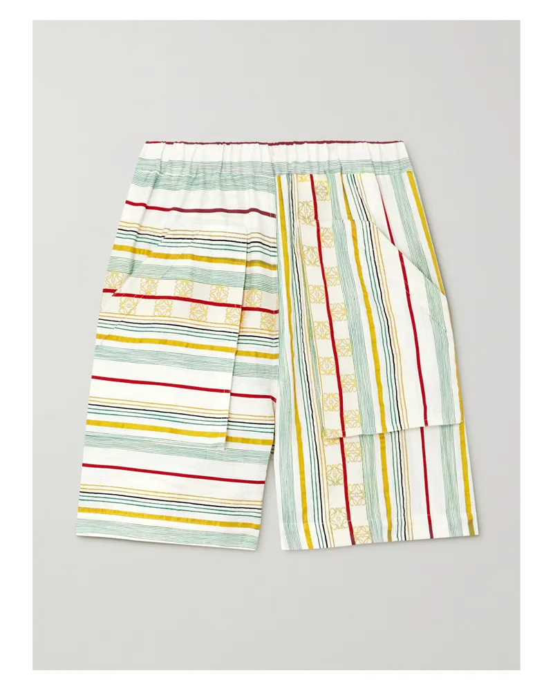 Loewe Paula's Ibiza Shorts Aus Einer Gestreiften Mischung Aus Baumwolle, Seide Und Leinen - Mehrfarbig Mehrfarbig