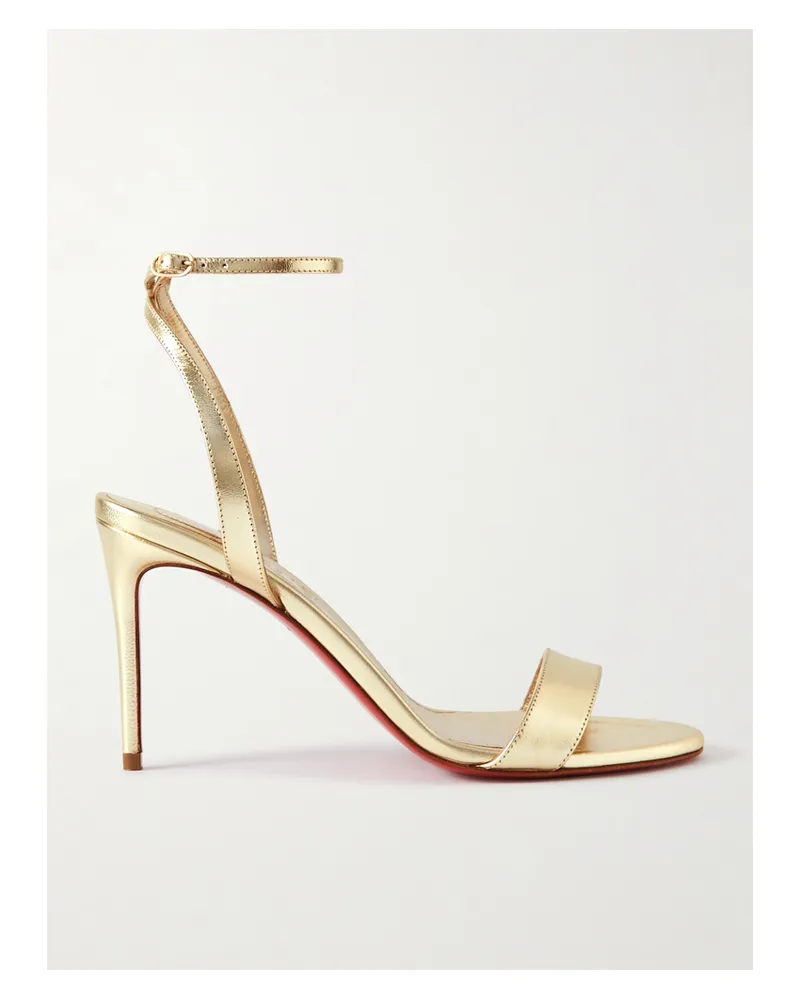 Christian Louboutin Loubigirl 85 Sandalen Aus Metallic-leder - Gold Gold