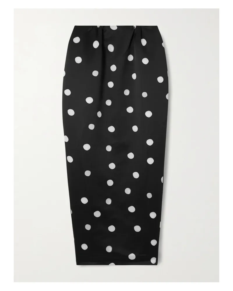 BERNADETTE Damian Maxirock Aus Duchesse-satin Mit Polka-dots - Schwarz Schwarz