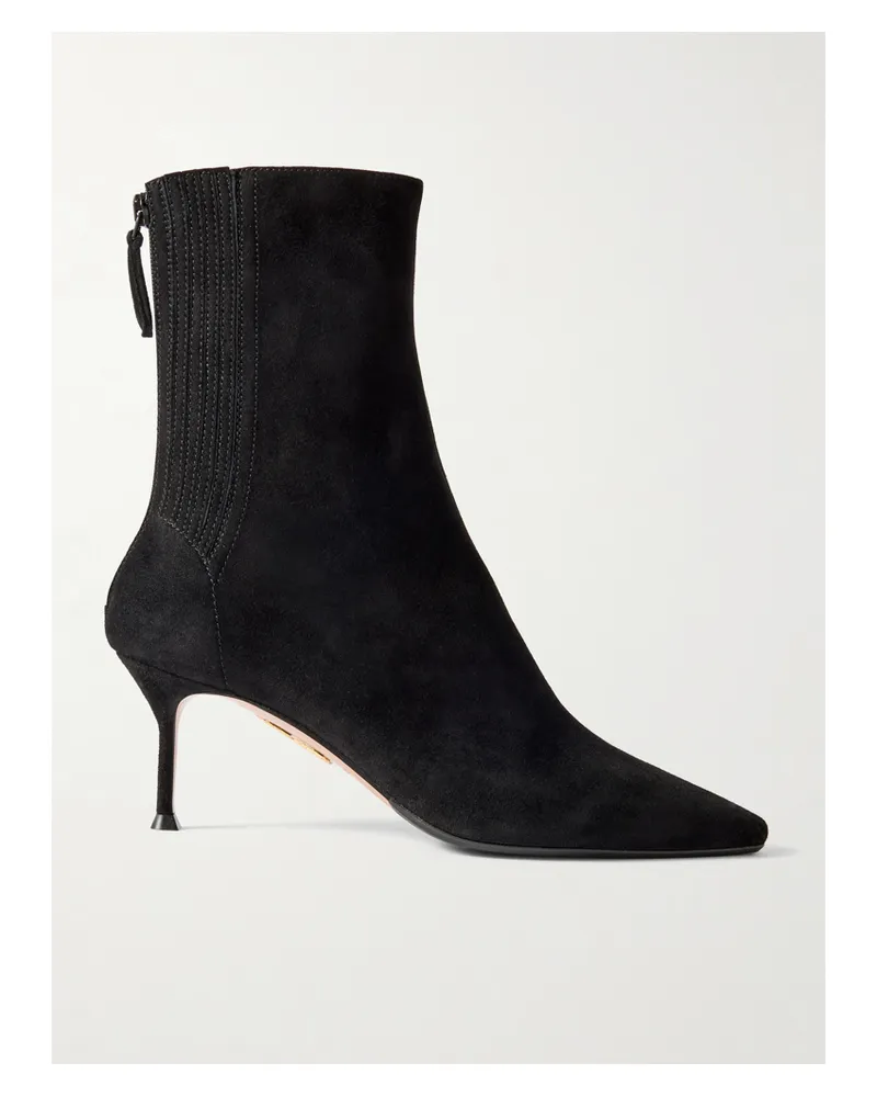 Aquazzura Saint Honoré 65 Ankle Boots Aus Veloursleder - Schwarz Schwarz