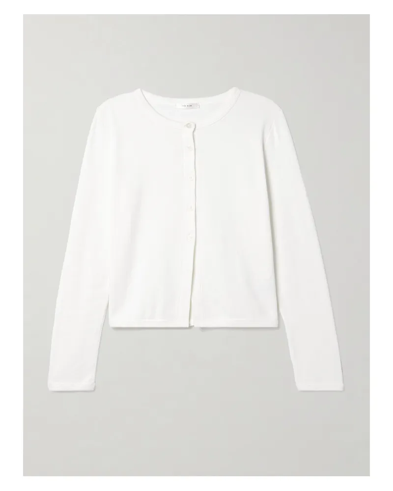 The Row Gretas Cardigan Aus Baumwoll-jersey - Weiß Weiß