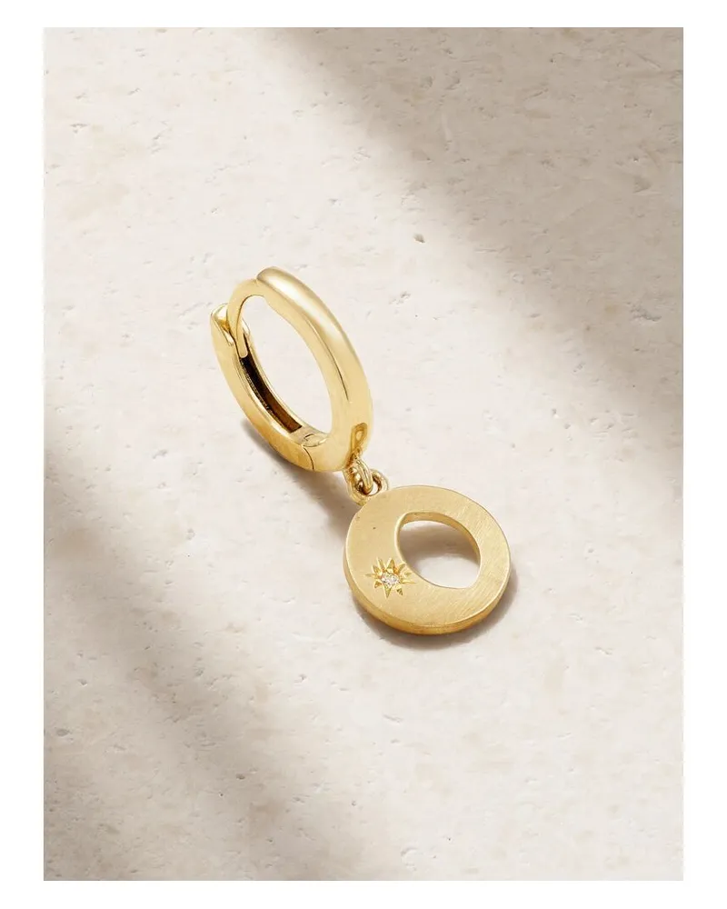 Andrea Fohrman Mini Waning/ Waxing Gibbous Einzelne Creole Aus 14 Karat Gold Mit Diamant Gold