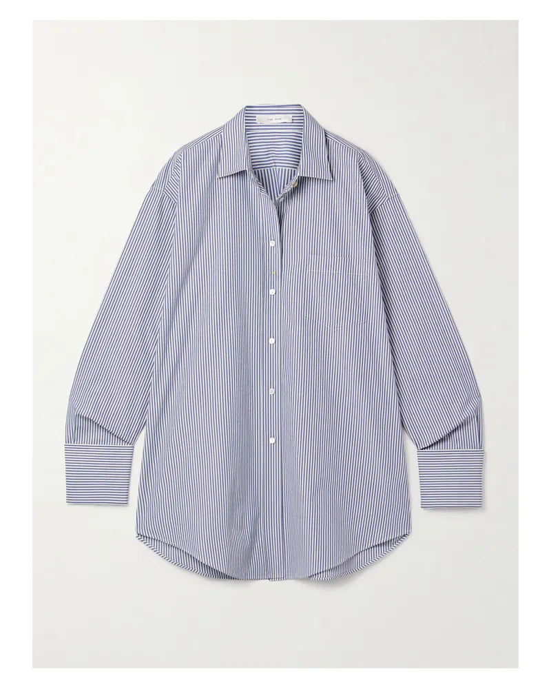 The Row Ment Oversized-hemd Aus Gestreifter Baumwollpopeline - Blau Blau