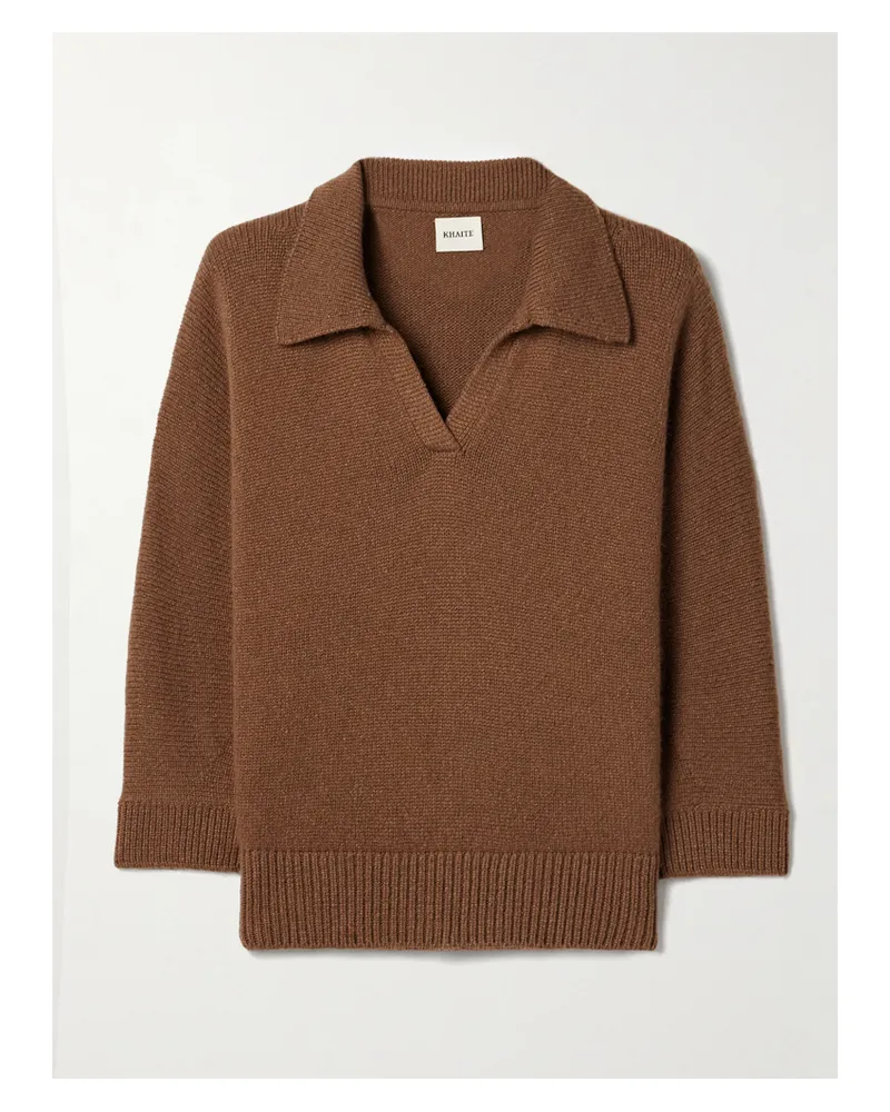 KHAITE Herve Kaschmirpullover Mit Polokragen - Braun Braun