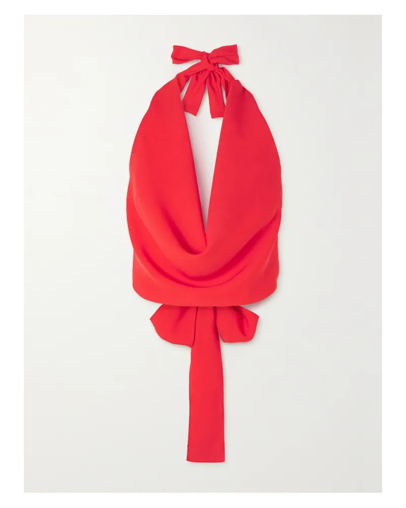 GAUCHERE Rückenfreies Neckholder-oberteil Aus Twill - Rot Rot