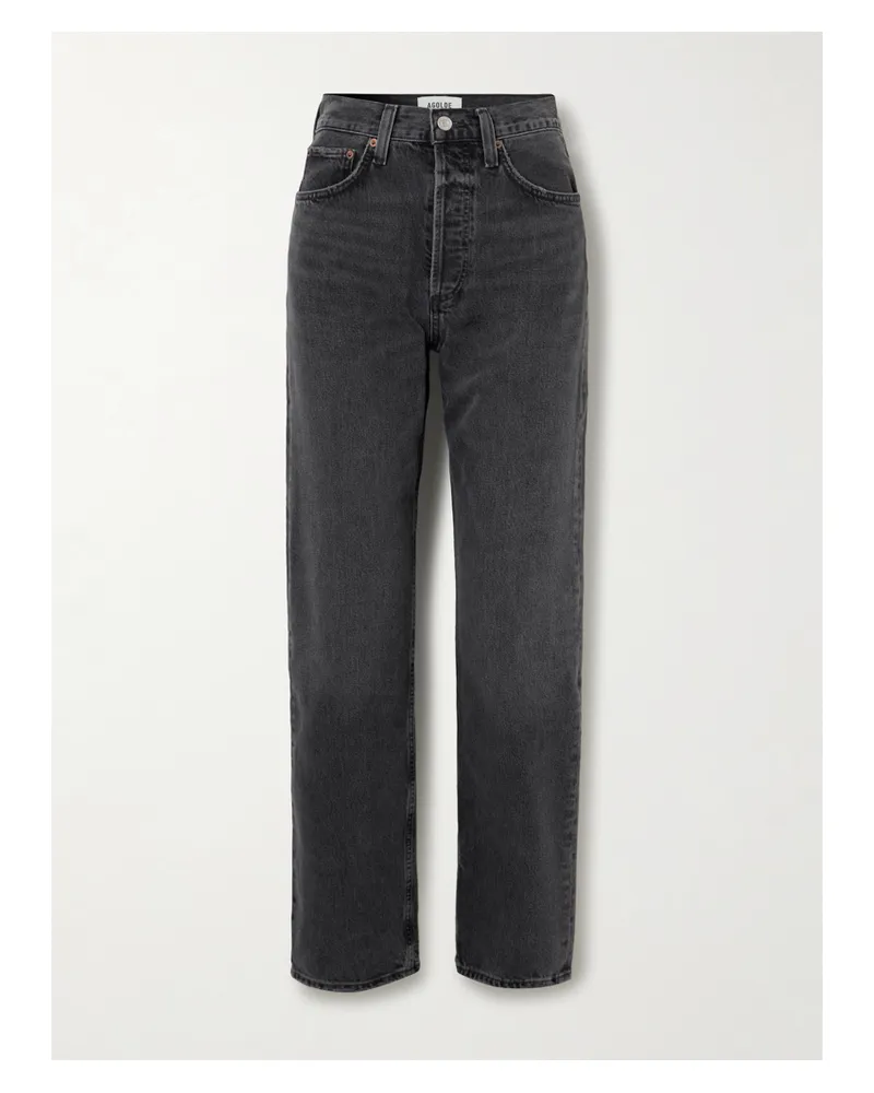 AGOLDE Kelly Halbhohe Jeans Mit Geradem Bein Aus Bio-denim - Schwarz Schwarz
