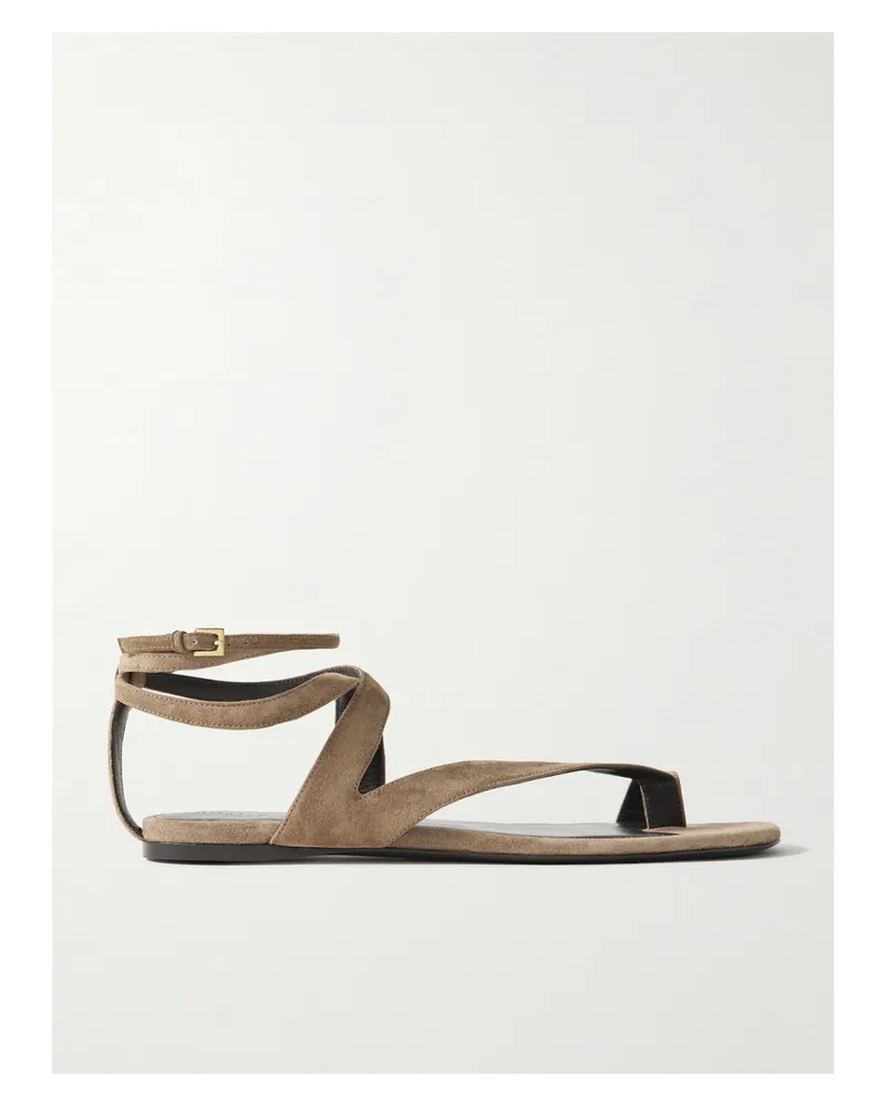 KHAITE Aimee Suede Sandals - Brown Brown