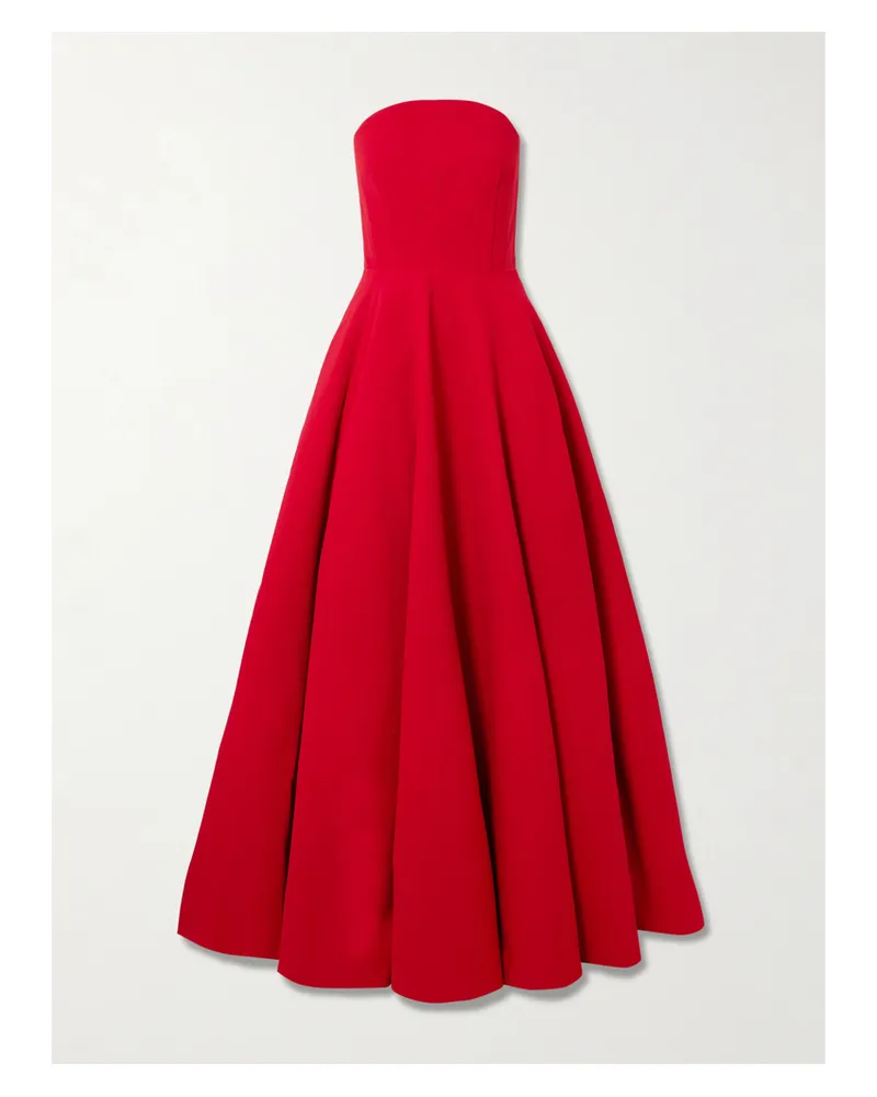 Solace London Mathilde Strapless Crepe Gown - Red Red