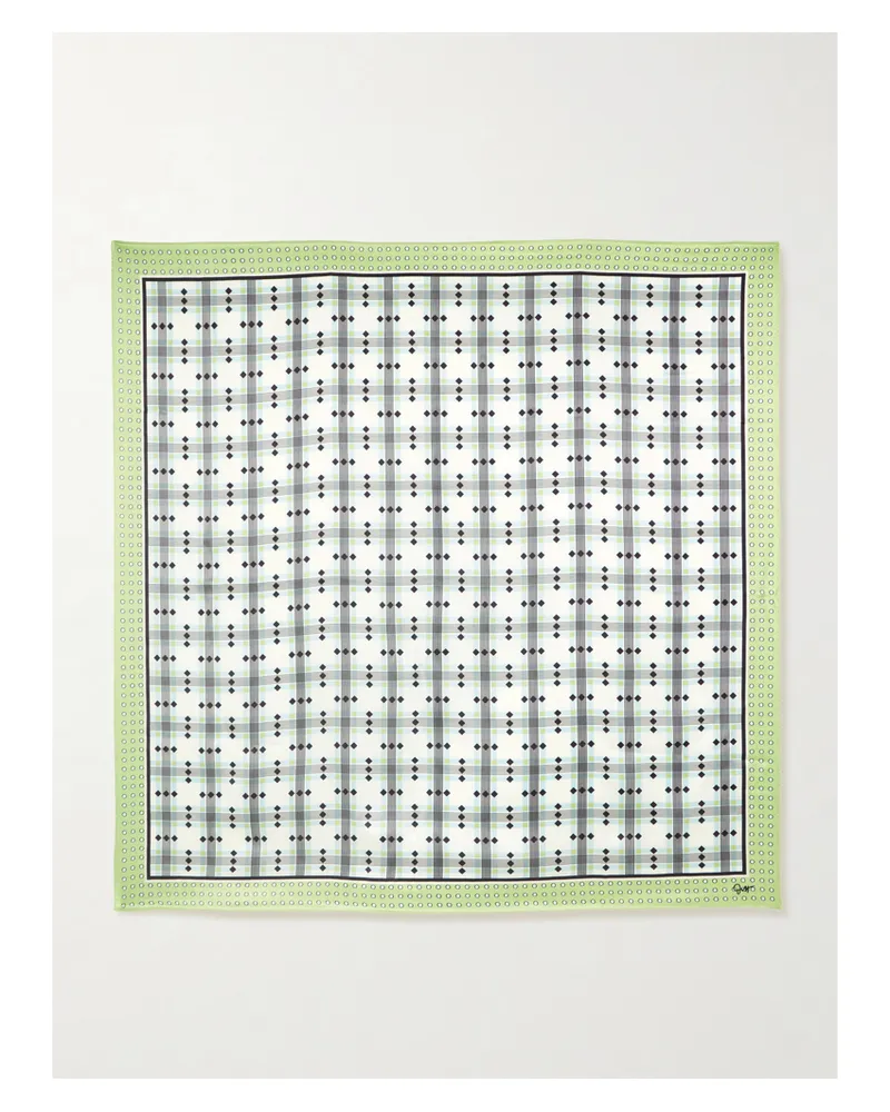 Olivia von Halle Dunaway Silk-satin Scarf - Green Green