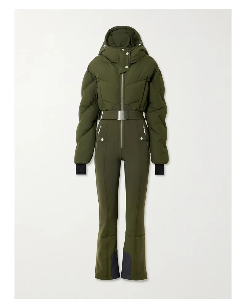 CORDOVA Ajax Gesteppter Skianzug Aus Recyceltem Material Mit Daunenfüllung, Gürtel Und Kapuze - Grün Grün