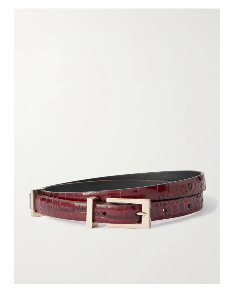 Tom Ford Gürtel Aus Lackleder Mit Krokodileffekt - Rot Rot