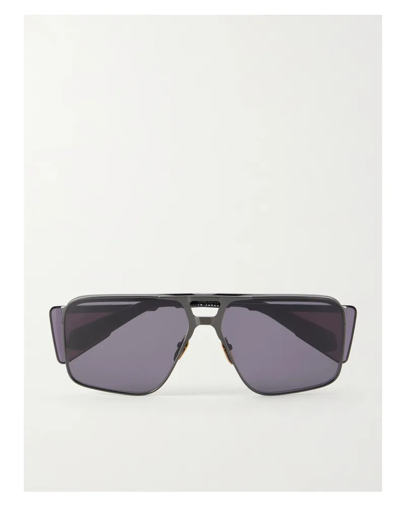 Jacques Marie Mage Assen Aviator-style Metal Sunglasses - Black Black