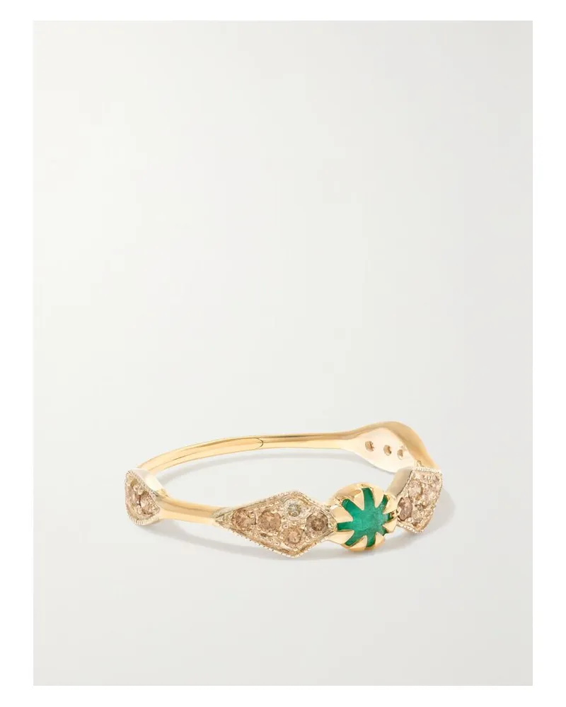Pascale Monvoisin Adele N°1 Ring Aus 9 Karat Gold Und Sterlingsilber Mit Smaragd Und Diamanten Gold