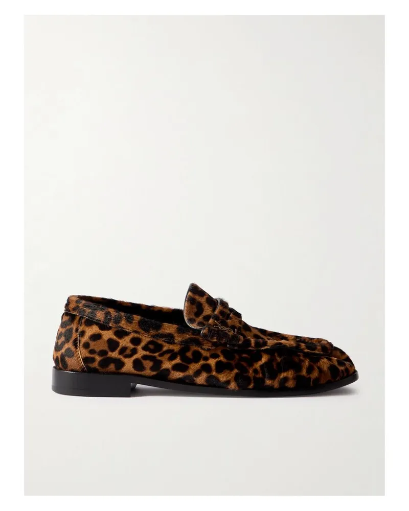 Saint Laurent Le Loafer Loafers Aus Kalbshaar Mit Leopardenprint - Braun Braun