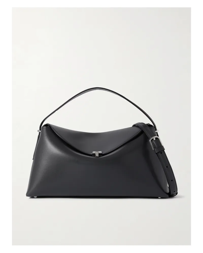 Totême T-lock Leather Shoulder Bag - Gray Gray