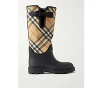 Rubber Marsh Gummistiefel Mit Besätzen Aus Kariertem Nylon - Schwarz