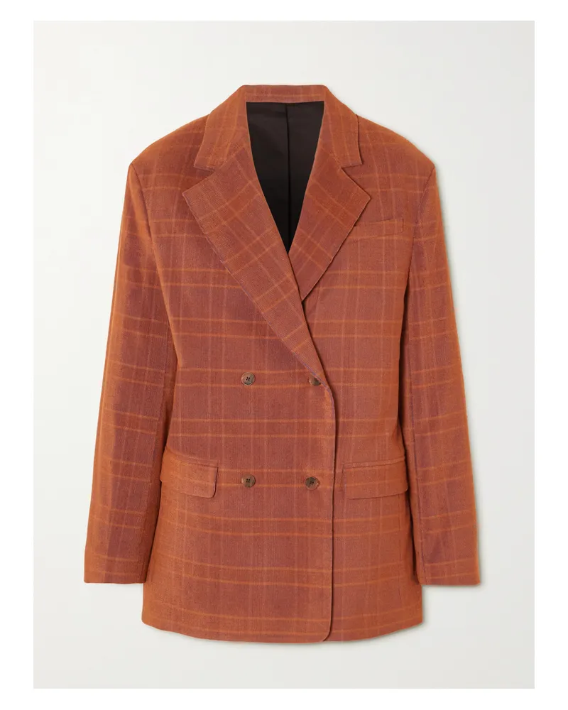McQ Biosis Doppelreihiger Blazer Aus Kariertem Cord - Orange Orange