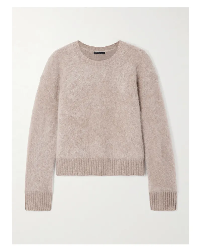 James Perse Halo Brushed-cashmere Sweater - Neutrals Neutrals
