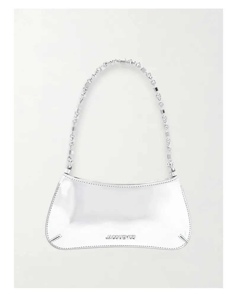 Jacquemus Le Petit Bisou Schultertasche Aus Synthetischem Metallic-material - Silber Silber