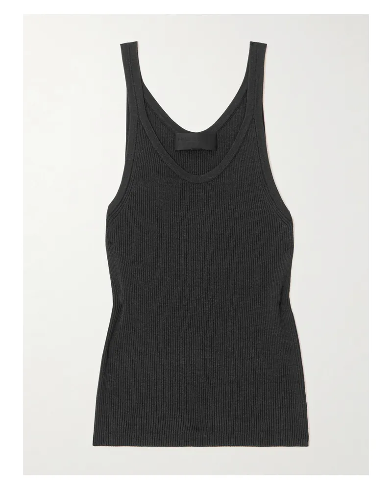 Nili Lotan Selah Tanktop Aus Geripptem Seiden-jersey - Schwarz Schwarz
