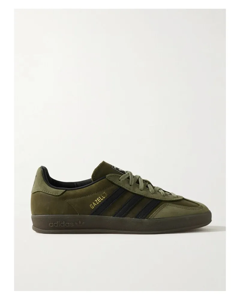 adidas Gazelle Indoor Sneakers Aus Veloursleder Mit Lederbesätzen - Grün Grün