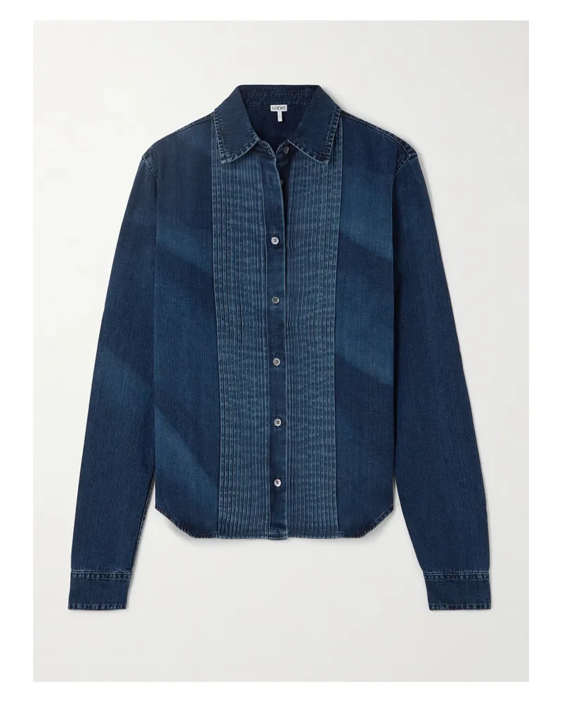 Loewe Jeanshemd Mit Falten - Blau Blau