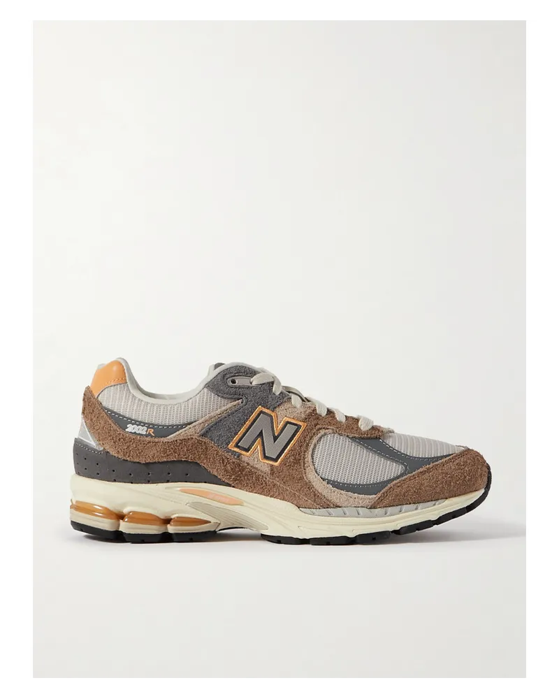 New Balance 2002r Sneakers aus Mesh und Veloursleder Braun