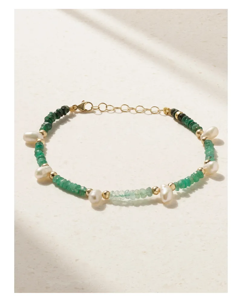 JIA JIA Armband Mit Smaragden, Perlen Und Goldfarbenen Details Gold