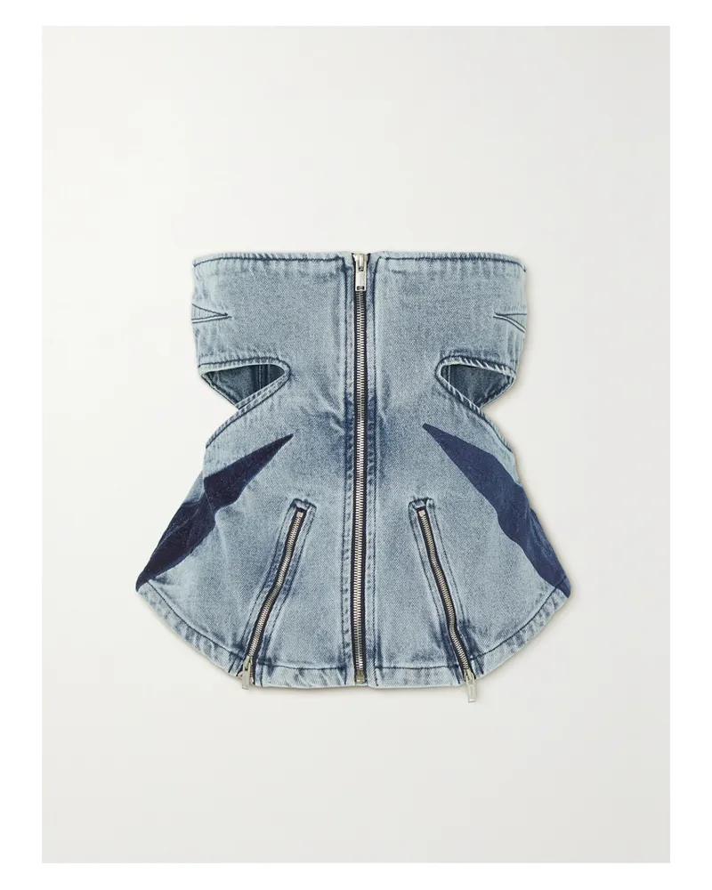 Dion Lee Trägerloses Bustier Aus Denim Mit Cut-out - Blau Blau