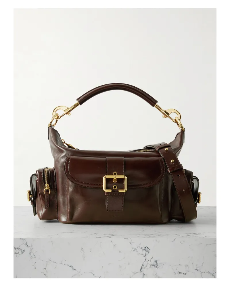Chloé Leonora Mittelgroße Schultertasche Aus Leder - Braun Braun