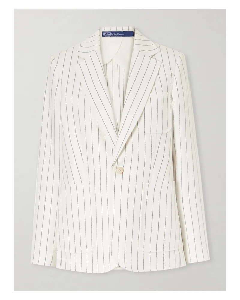Ralph Lauren Pinstriped Hemp Blazer - Neutrals Neutrals