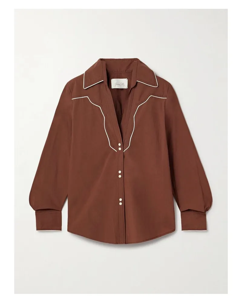 Johanna Ortiz Hacia Puerto Hemd Aus Baumwollpopeline - Braun Braun